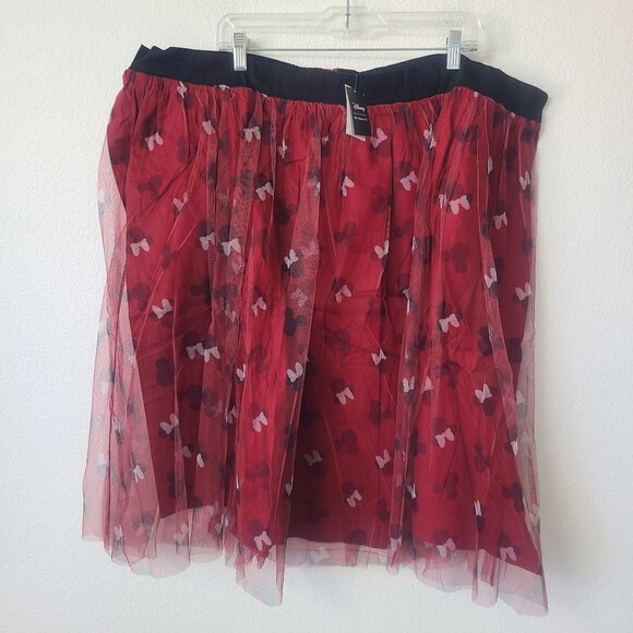 Her Universe Disney Mickey Mouse Minnie Mouse Tulle Skirt Plus Size 4X Red - Picture 1 of 8
